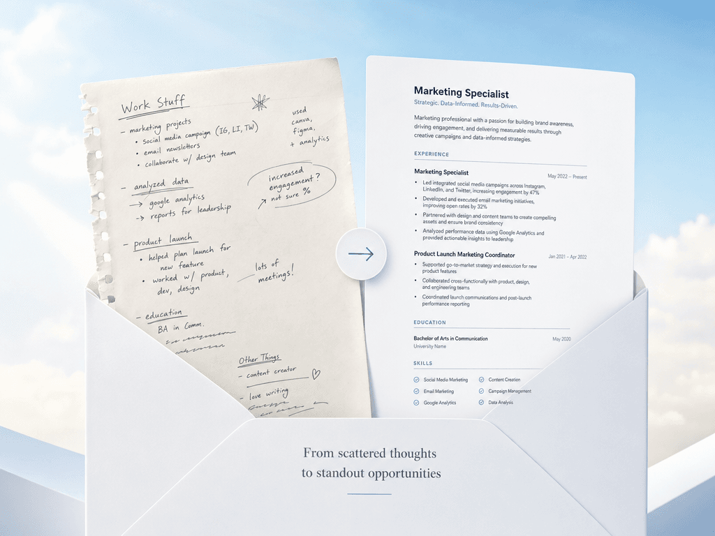 Messy notes transformed into a clean professional letter